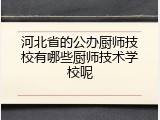 河北省的公办厨师技校有哪些厨师技术学校呢