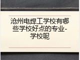 沧州电焊工学校有哪些学校好点的专业-学校呢