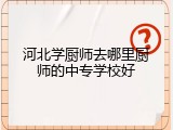 河北学厨师去哪里厨师的中专学校好
