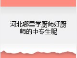 河北哪里学厨师好厨师的中专生呢