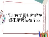 河北有学厨师的吗在哪里厨师技校毕业