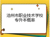 沧州市职业技术学校专升本概率