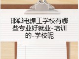邯郸电焊工学校有哪些专业好就业-培训的-学校呢
