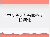 中专考大专有哪些学校河北