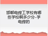 邯郸电焊工学校有哪些学校啊多少分-学电焊的