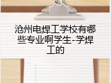 沧州电焊工学校有哪些专业啊学生-学焊工的