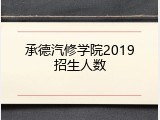 承德汽修学院2019招生人数