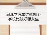 河北学汽车维修哪个学校比较好呢女生