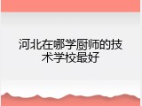 河北在哪学厨师的技术学校最好