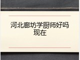 河北廊坊学厨师好吗现在