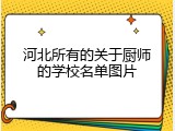 河北所有的关于厨师的学校名单图片