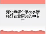 河北省哪个学校学厨师好就业厨师的中专生