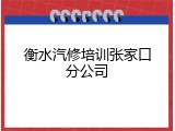 衡水汽修培训张家口分公司