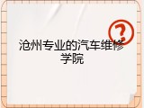 沧州专业的汽车维修学院