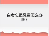 自考忘记缴费怎么办啊？