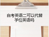 自考英语二可以代替学位英语吗