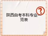 陕西自考本科专业一览表