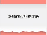 教师作业批改评语