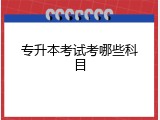 专升本考试考哪些科目