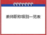 教师职称级别一览表