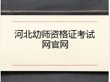河北幼师资格证考试网官网