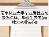 南京林业大学毕业后就业前景怎么样，毕业生去向(南林大就业去向)