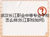 武汉长江职业中等专业学校怎么样(长江职校如何)