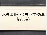 北辰职业中等专业学校(北辰职专)