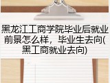 黑龙江工商学院毕业后就业前景怎么样，毕业生去向(黑工商就业去向)