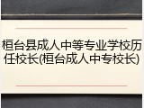 桓台县成人中等专业学校历任校长(桓台成人中专校长)