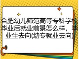 合肥幼儿师范高等专科学校毕业后就业前景怎么样，毕业生去向(幼专就业去向)