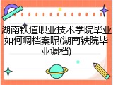 湖南铁道职业技术学院毕业如何调档案呢(湖南铁院毕业调档)