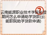 云南能源职业技术学院在读期间怎么申请助学贷款(云能职院助学贷款申请)