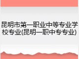 昆明市第一职业中等专业学校专业(昆明一职中专专业)