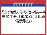 河北地质大学华信学院一般要多少分才能录取(河北华信录取分)