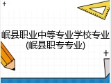 岷县职业中等专业学校专业(岷县职专专业)