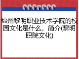 福州黎明职业技术学院的校园文化是什么，简介(黎明职院文化)