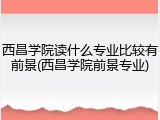 西昌学院读什么专业比较有前景(西昌学院前景专业)