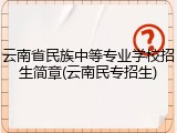 云南省民族中等专业学校招生简章(云南民专招生)