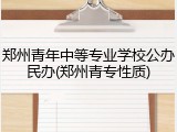 郑州青年中等专业学校公办民办(郑州青专性质)