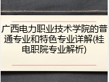 广西电力职业技术学院的普通专业和特色专业详解(桂电职院专业解析)