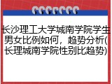 长沙理工大学城南学院学生男女比例如何，趋势分析(长理城南学院性别比趋势)