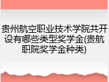 贵州航空职业技术学院共开设有哪些类型奖学金(贵航职院奖学金种类)