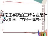 湖南工学院的王牌专业是什么(湖南工学院王牌专业)