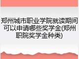 郑州城市职业学院就读期间可以申请哪些奖学金(郑州职院奖学金种类)