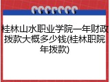 桂林山水职业学院一年财政拨款大概多少钱(桂林职院年拨款)