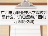 广西电力职业技术学院校训是什么，详细阐述(广西电力职院校训)