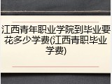 江西青年职业学院到毕业要花多少学费(江西青职毕业学费)