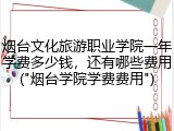 烟台文化旅游职业学院一年学费多少钱，还有哪些费用("烟台学院学费费用")