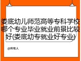 娄底幼儿师范高等专科学校哪个专业毕业就业前景比较好(娄底幼专就业好专业)